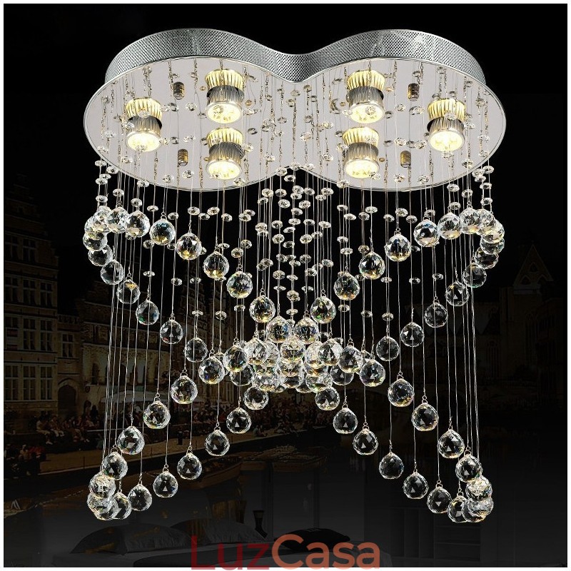 6 luzes modernas de cristal pingente de teto luz lustre interno iluminação lâmpadas luminárias