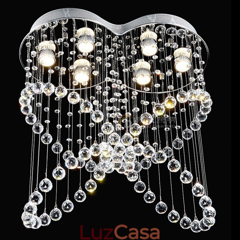 6 luzes modernas de cristal pingente de teto luz lustre interno iluminação lâmpadas luminárias
