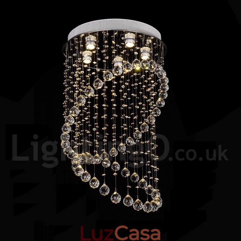 5 luzes modernas de cristal pingente de teto luz lustre interno iluminação lâmpadas luminárias