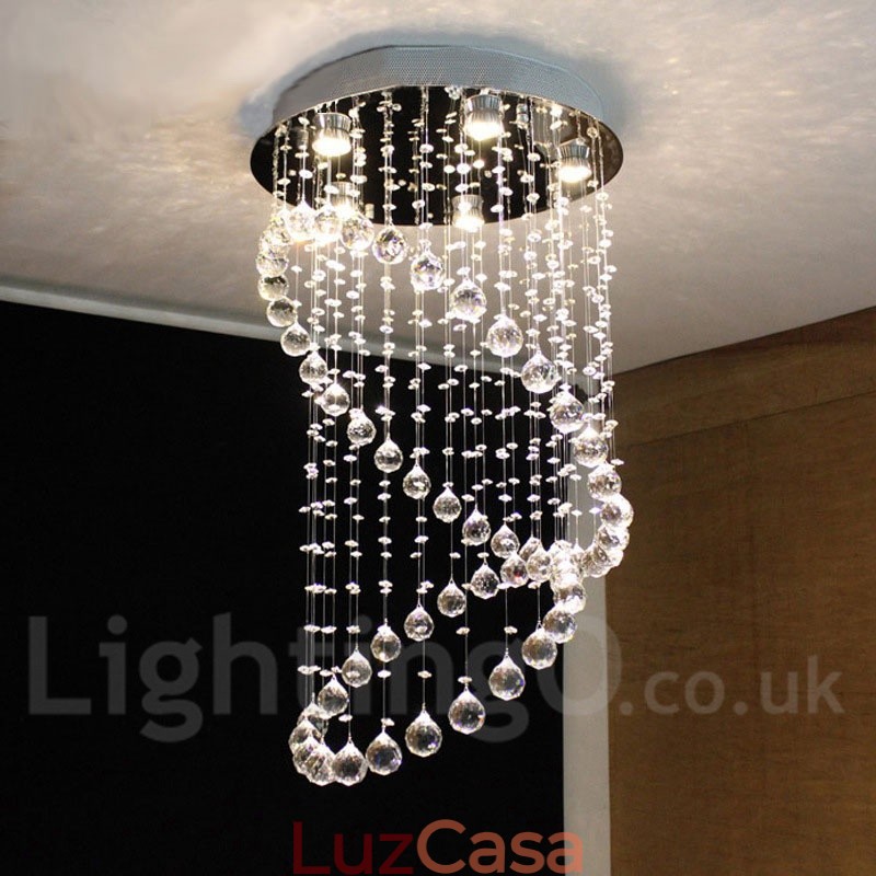 5 luzes modernas de cristal pingente de teto luz lustre interno iluminação lâmpadas luminárias