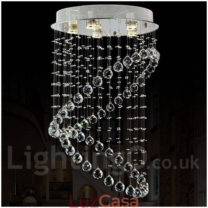 5 luzes modernas de cristal pingente de teto luz lustre interno iluminação lâmpadas luminárias