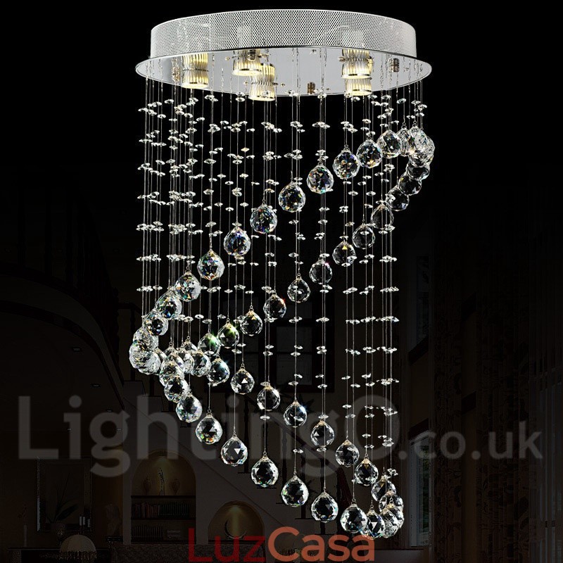 5 luzes modernas de cristal pingente de teto luz lustre interno iluminação lâmpadas luminárias