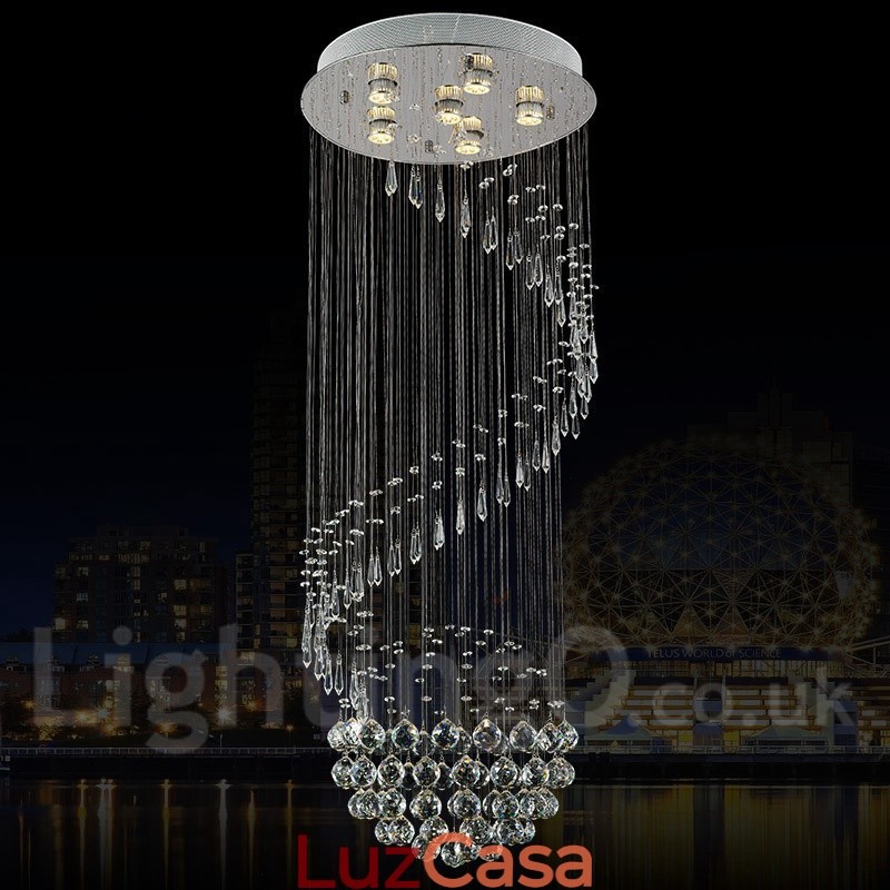 6 luzes modernas de cristal pingente de teto luz lustre interno iluminação lâmpadas luminárias