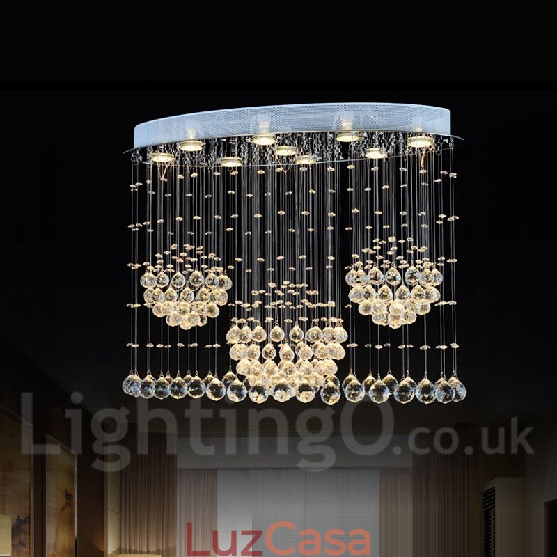 9 luzes modernas de cristal pingente de teto luz lustre interno iluminação lâmpadas luminárias
