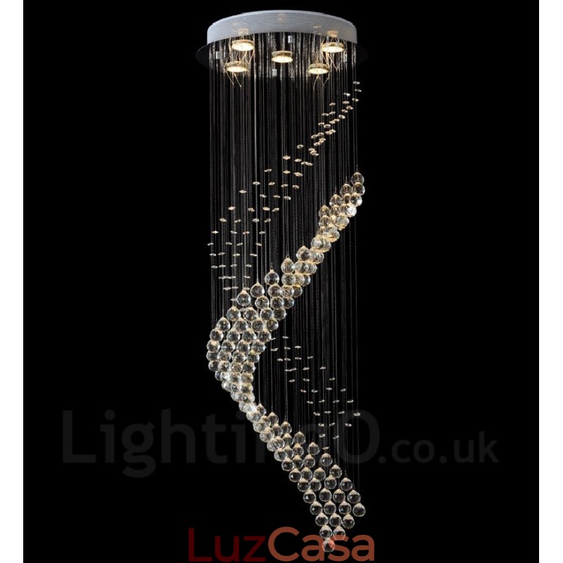 5 luzes modernas de cristal pingente de teto luz lustre interno iluminação lâmpadas luminárias