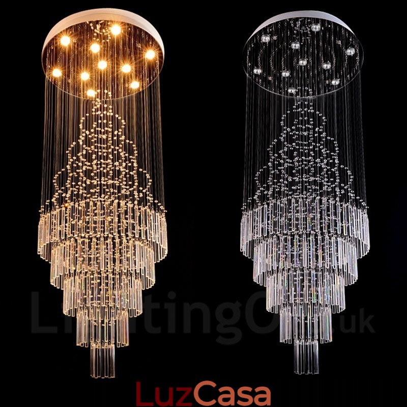 10 luzes modernas de cristal pingente de teto luz lustre interno iluminação lâmpadas luminárias