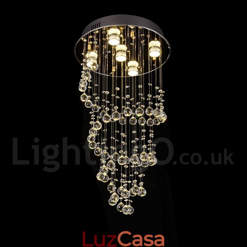 5 luzes modernas de cristal pingente de teto luz lustre interno iluminação lâmpadas luminárias