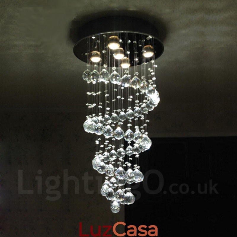 5 luzes modernas de cristal pingente de teto luz lustre interno iluminação lâmpadas luminárias