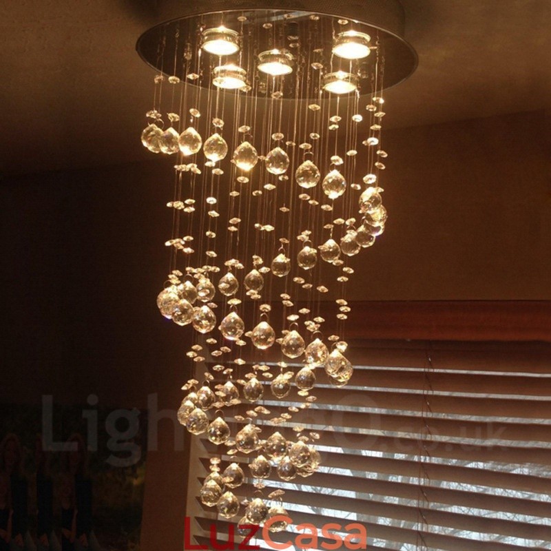 5 luzes modernas de cristal pingente de teto luz lustre interno iluminação lâmpadas luminárias