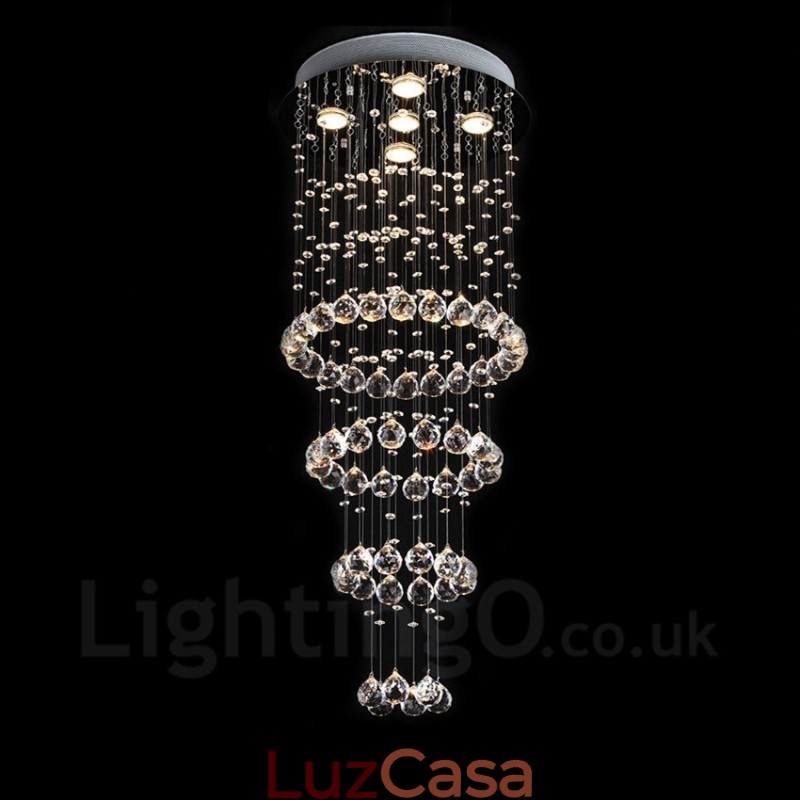 5 luzes modernas de cristal pingente de teto luz lustre interno iluminação lâmpadas luminárias