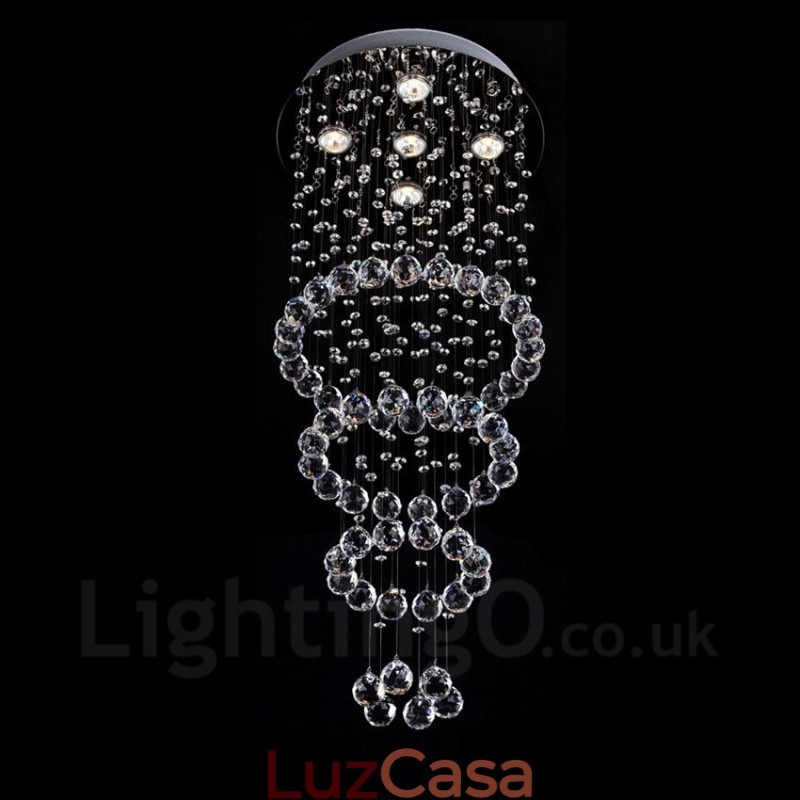 5 luzes modernas de cristal pingente de teto luz lustre interno iluminação lâmpadas luminárias