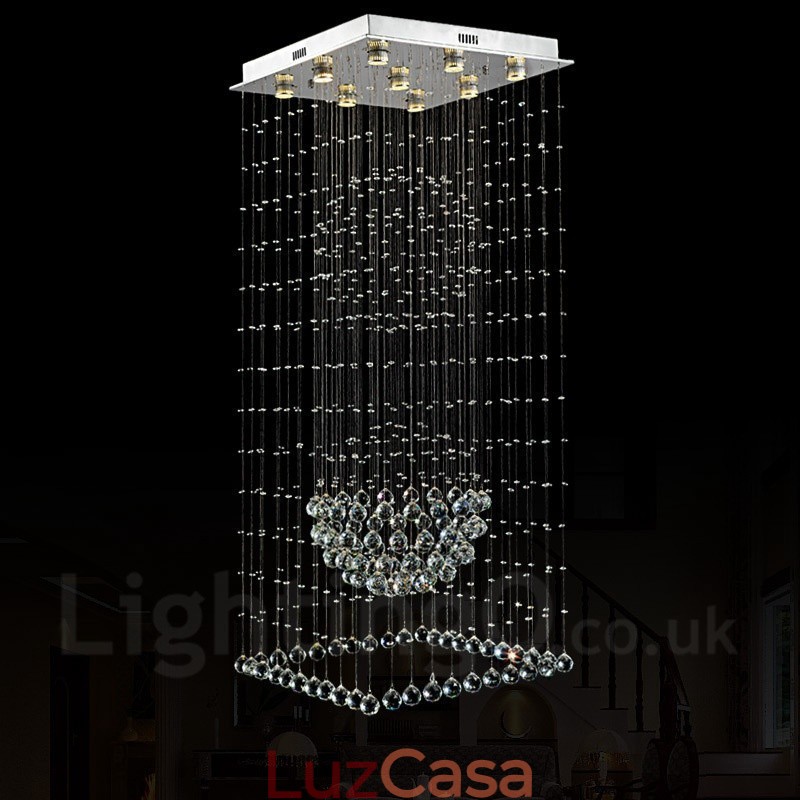 9 luzes modernas de cristal pingente de teto luz lustre interno iluminação lâmpadas luminárias
