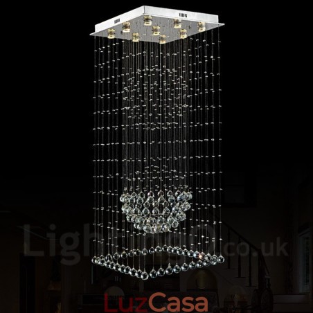9 luzes modernas de cristal pingente de teto luz lustre interno iluminação lâmpadas luminárias
