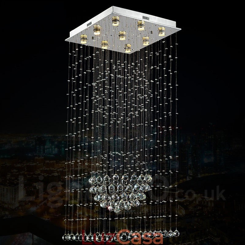 9 luzes modernas de cristal pingente de teto luz lustre interno iluminação lâmpadas luminárias