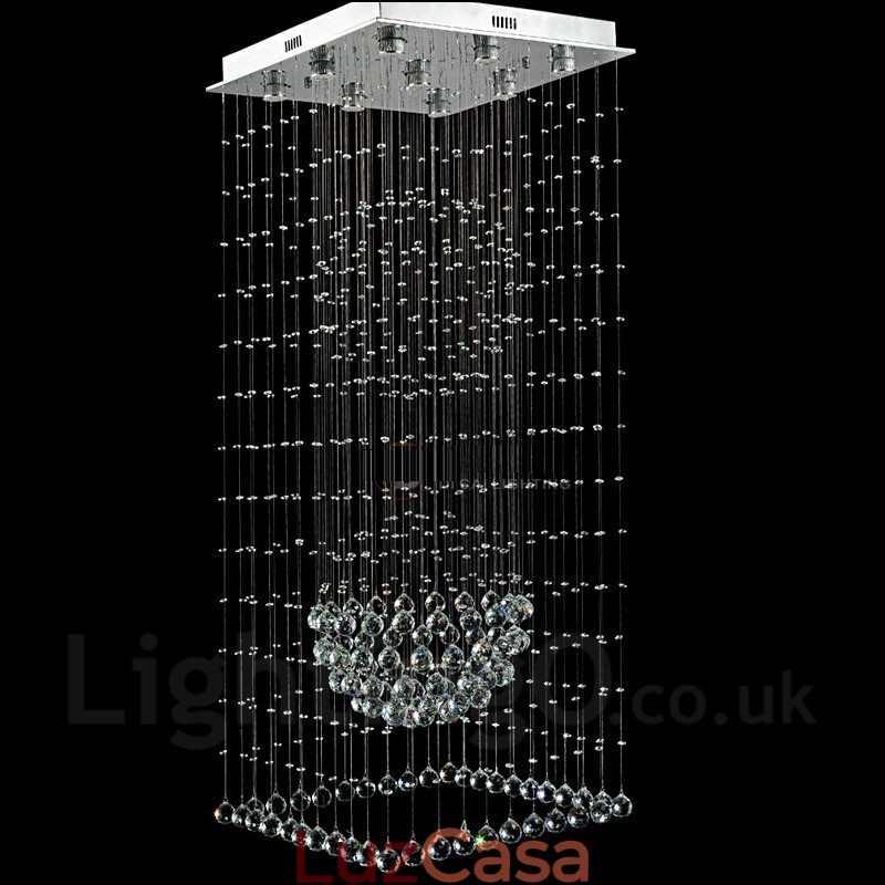 9 luzes modernas de cristal pingente de teto luz lustre interno iluminação lâmpadas luminárias