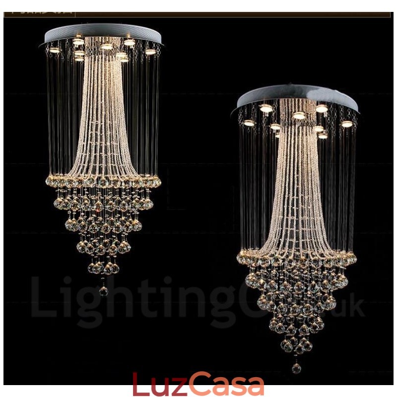9 luzes modernas de cristal pingente de teto luz lustre interno iluminação lâmpadas luminárias
