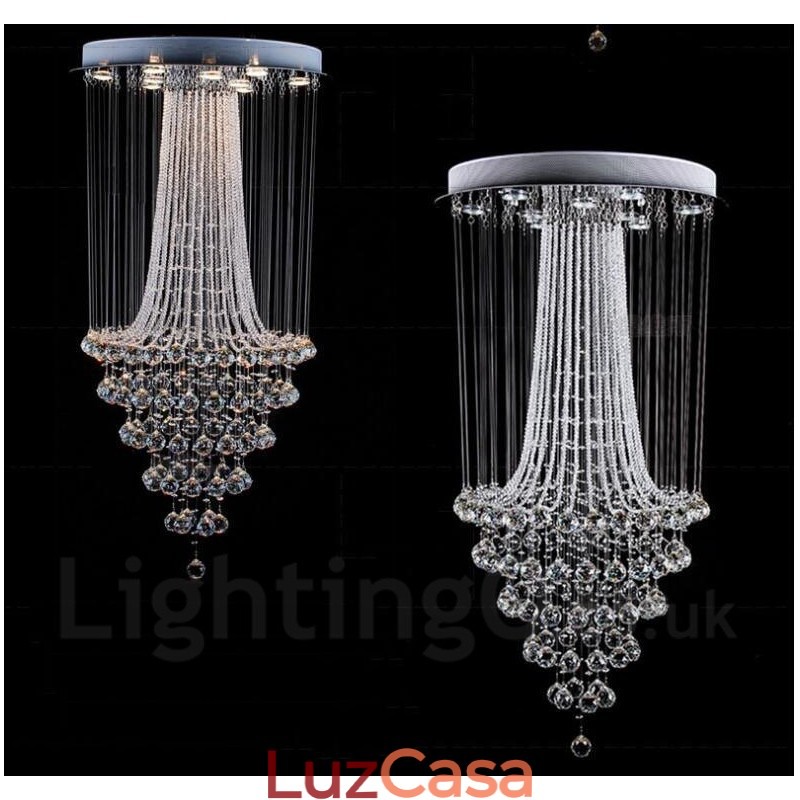 9 luzes modernas de cristal pingente de teto luz lustre interno iluminação lâmpadas luminárias