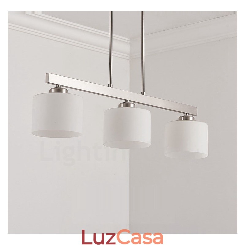 3 luzes modernas cromadas pendentes lustre interno luminárias suspensas para casa luminárias com cúpulas de vidro