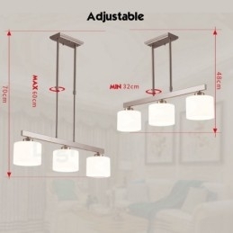 3 luzes modernas cromadas pendentes lustre interno luminárias suspensas para casa luminárias com cúpulas de vidro