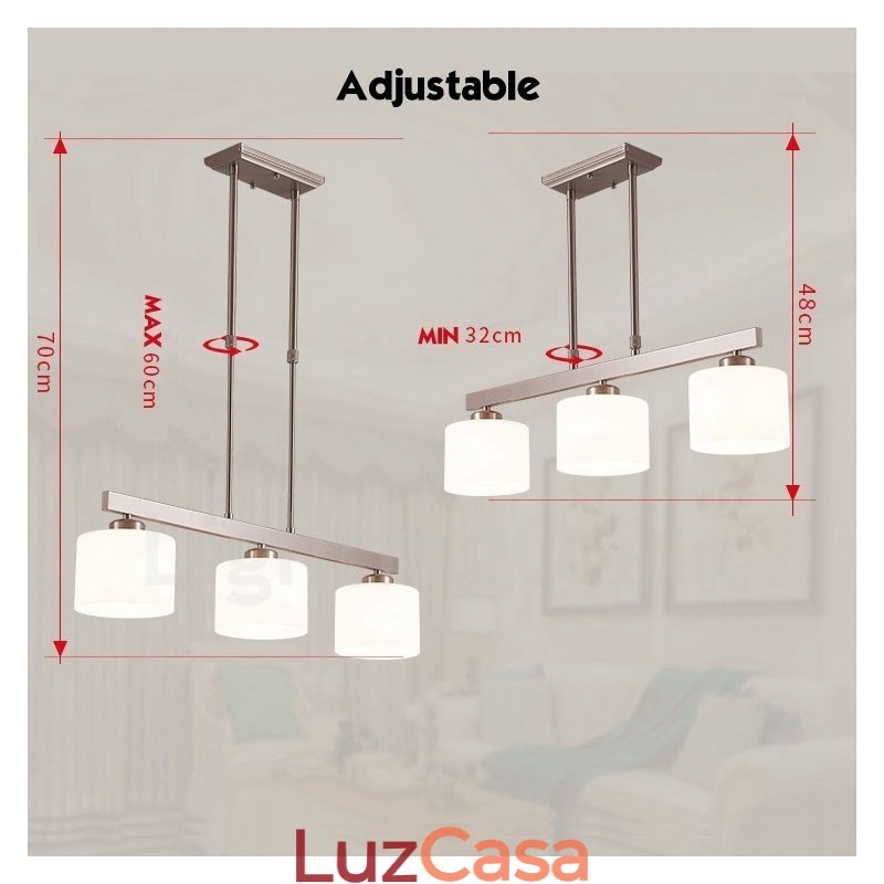 3 luzes modernas cromadas pendentes lustre interno luminárias suspensas para casa luminárias com cúpulas de vidro