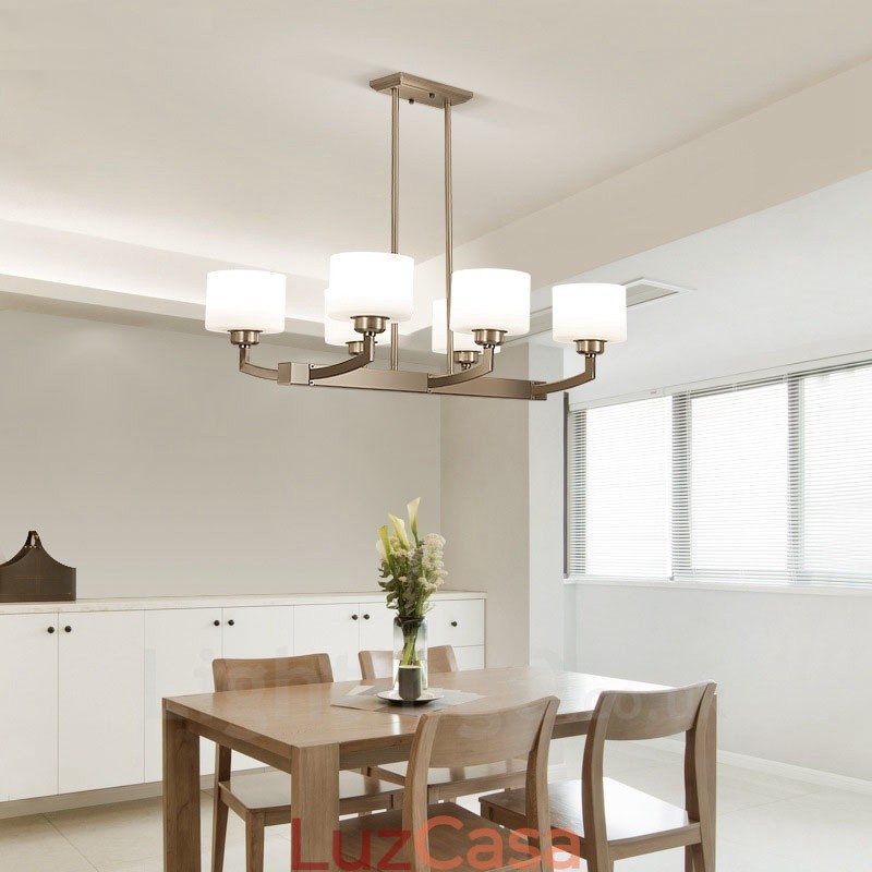 6 luzes modernas cromadas pendentes lustre interno luminárias suspensas para casa luminárias com cúpulas de vidro