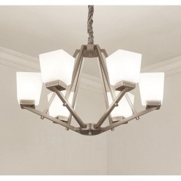 6 luzes cromadas pendentes luz interior lustre moderno casa pendurado iluminação lâmpadas luminárias com tons de vidro