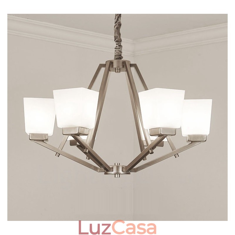 6 luzes cromadas pendentes luz interior lustre moderno casa pendurado iluminação lâmpadas luminárias com tons de vidro