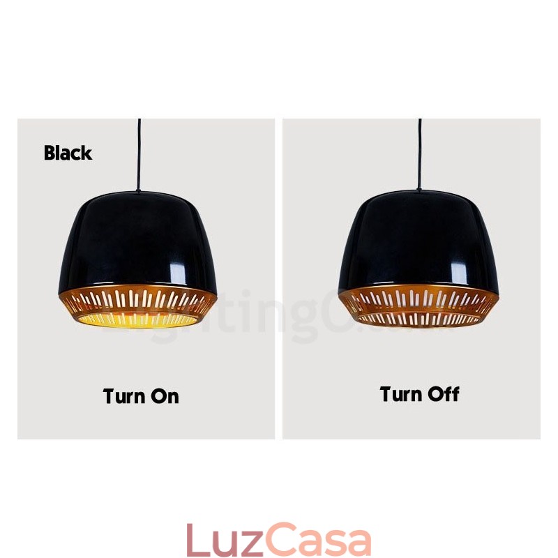 1 luz moderna contemporânea pendente com sombra preta, branca, vermelha e azul