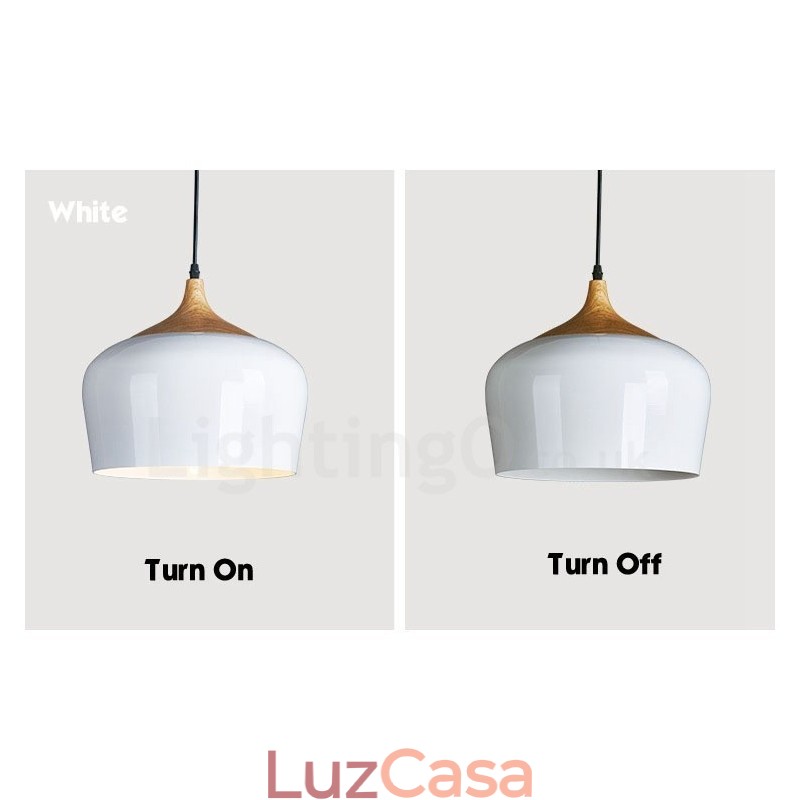 1 Luz Moderna Contemporânea Pendente Luminária Pendente com Sombra Branca Vermelha Azul
