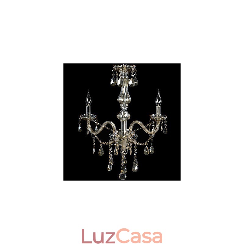 Lustre de cristal de luxo com 3 luzes, cor conhaque, lustre de cristal K9