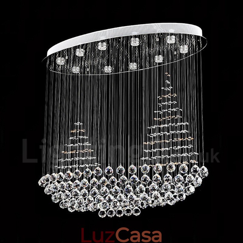 10 Luzes Modernas K9 Cristal Teto Pendente Luz Interior Lustre Iluminação Lâmpadas Luminárias