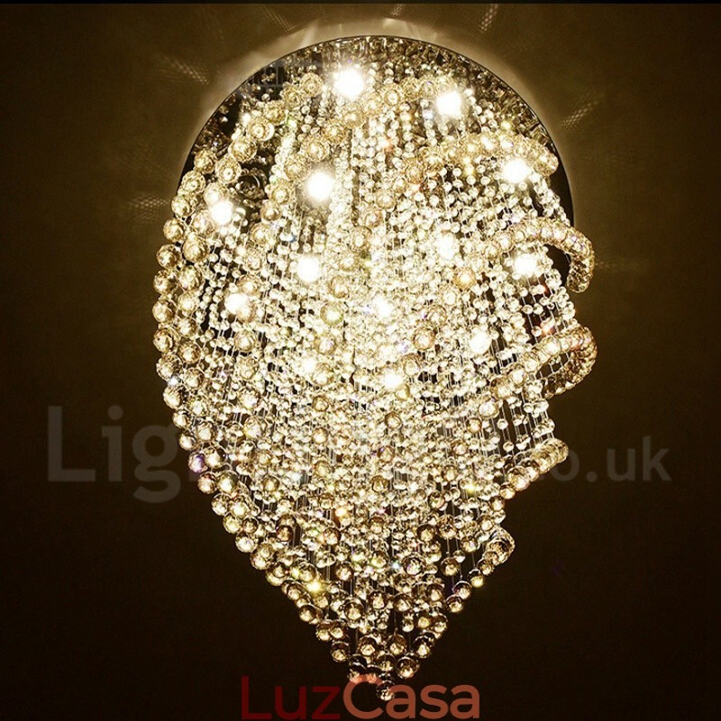 15 Luzes Modernas K9 Cristal Teto Pendente Luz Interior Lustre Iluminação Lâmpadas Luminárias
