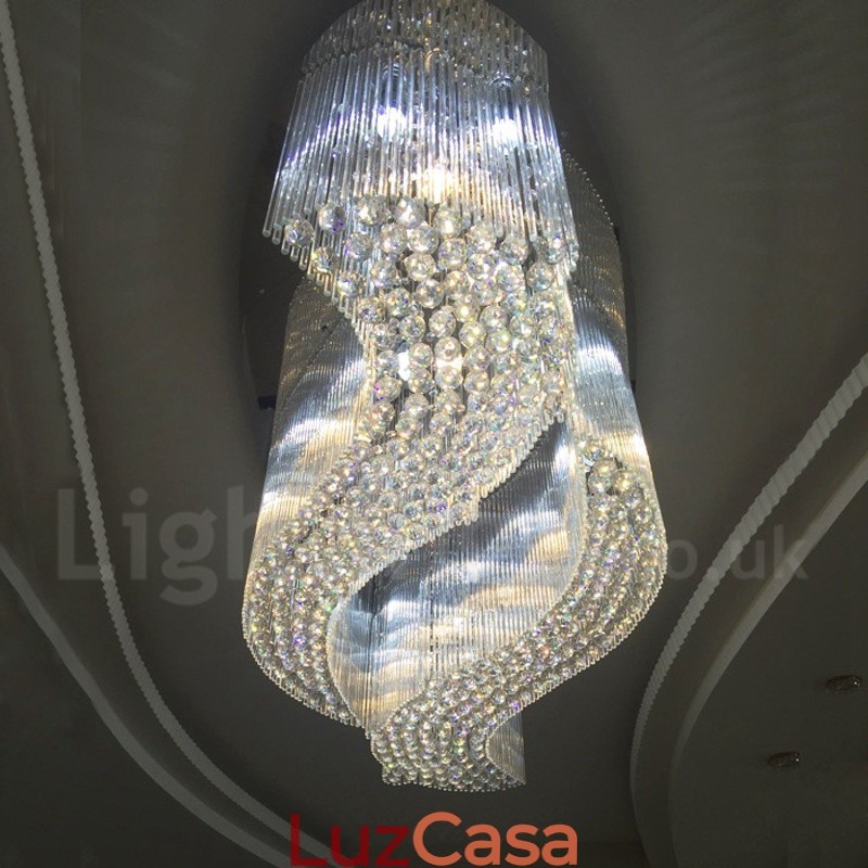 Luminária pendente de teto de cristal K9 moderna, lustre interno, luminárias e acessórios