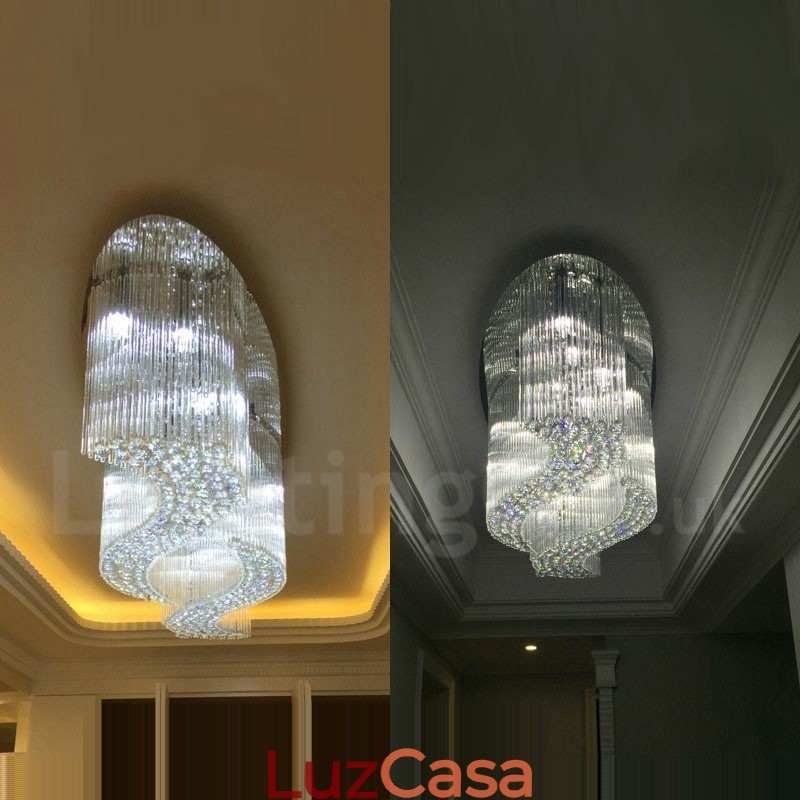 Luminária pendente de teto de cristal K9 moderna, lustre interno, luminárias e acessórios