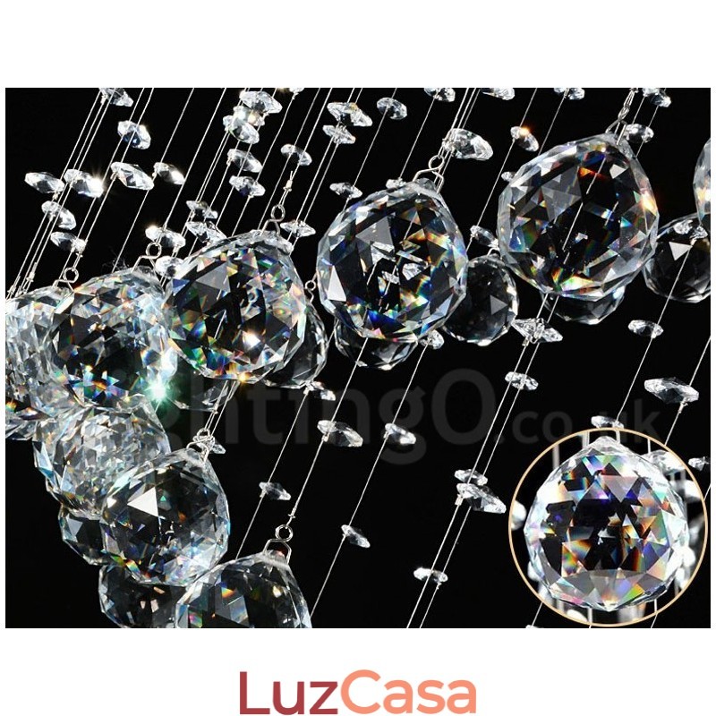 1 Luz Moderna K9 Cristal Teto Pendente Luz Interior Lustre Iluminação Lâmpadas Luminárias