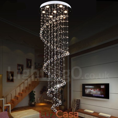 7 Luzes Modernas K9 Cristal Teto Pendente Luz Interior Lustre Iluminação Lâmpadas Luminárias