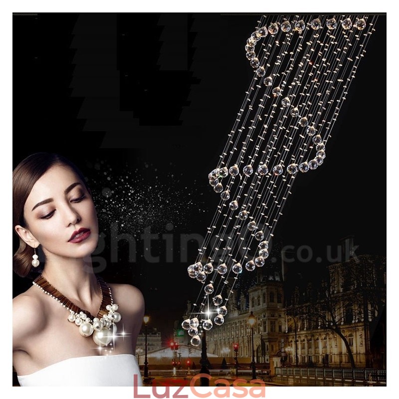 7 Luzes Modernas K9 Cristal Teto Pendente Luz Interior Lustre Iluminação Lâmpadas Luminárias