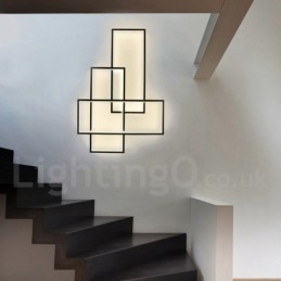 Luminária de teto moderna contemporânea em alumínio com pintura embutida em parede com dimmer remoto para sala de estar e quarto