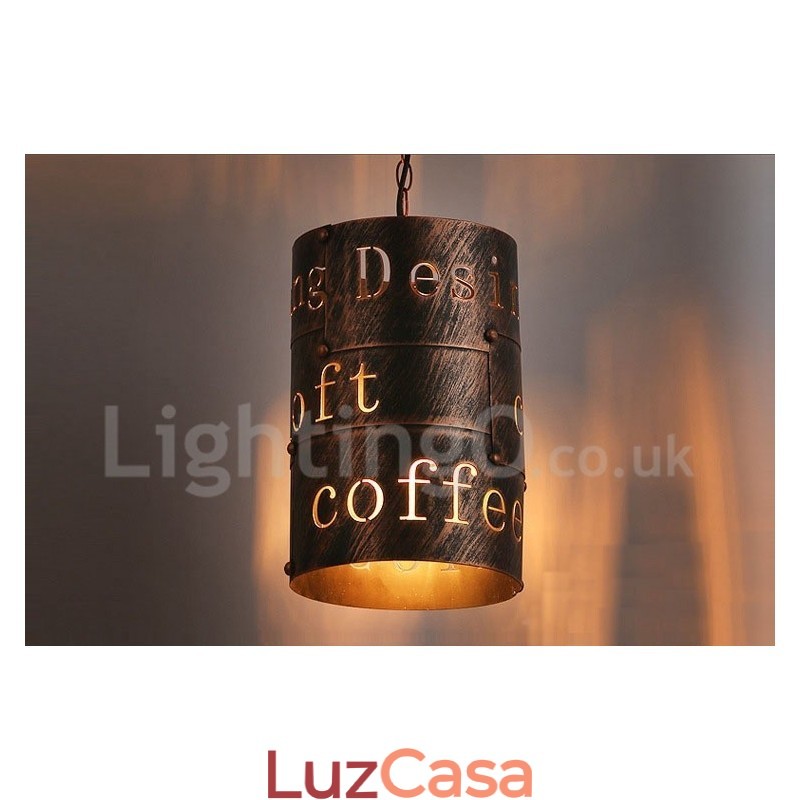 1 Luz Retro Vintage Pendente Luz Café Casa Pendente Lâmpada