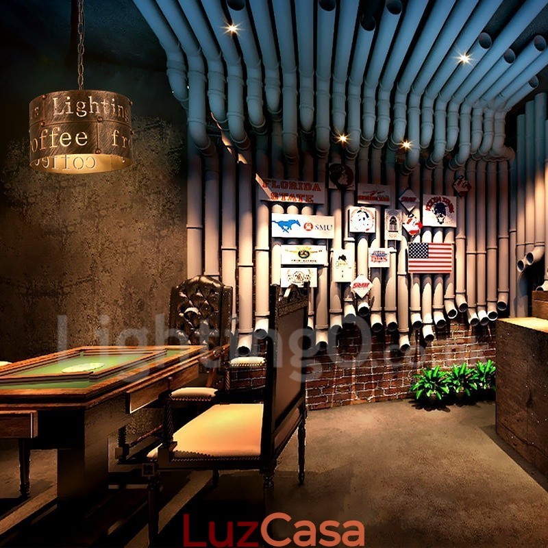 1 Luz Retro Vintage Pendente Luz Café Casa Pendente Lâmpada