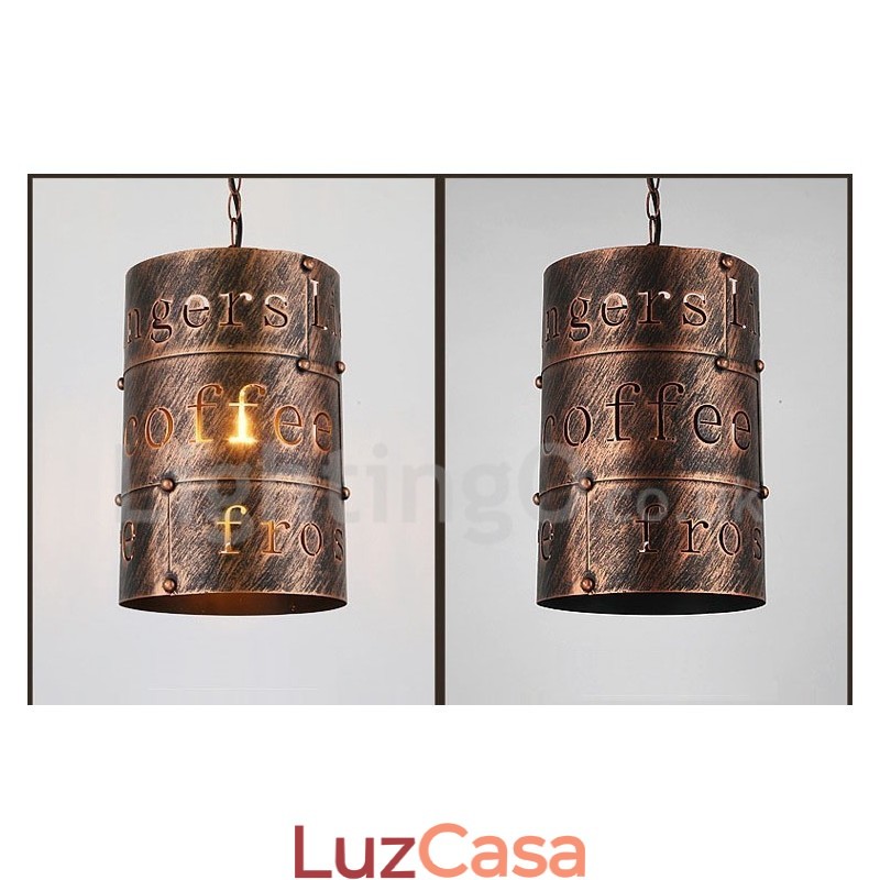 1 Luz Retro Vintage Pendente Luz Café Casa Pendente Lâmpada