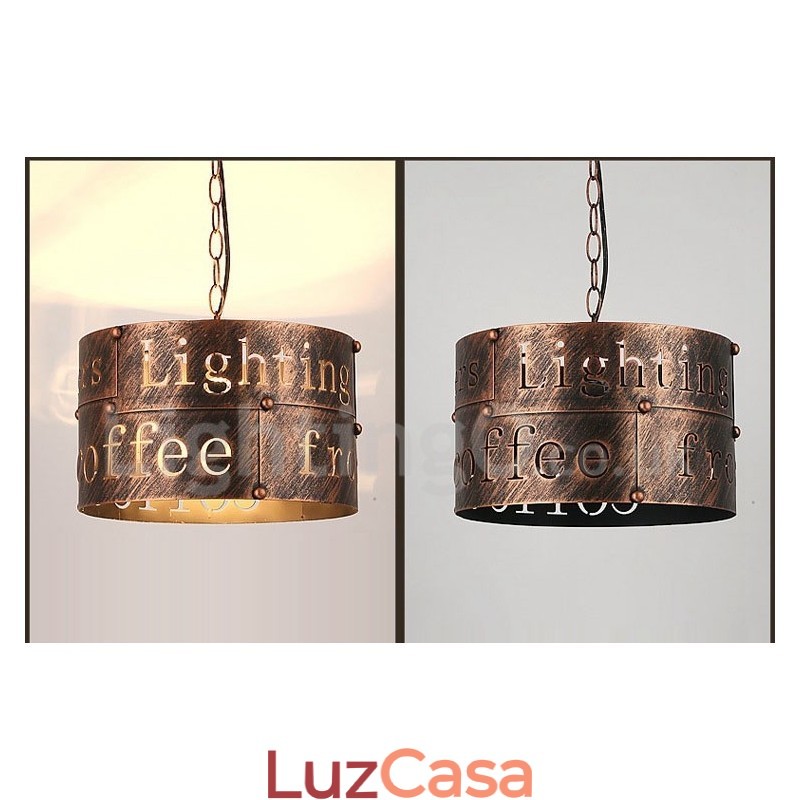 1 Luz Retro Vintage Pendente Luz Café Casa Pendente Lâmpada