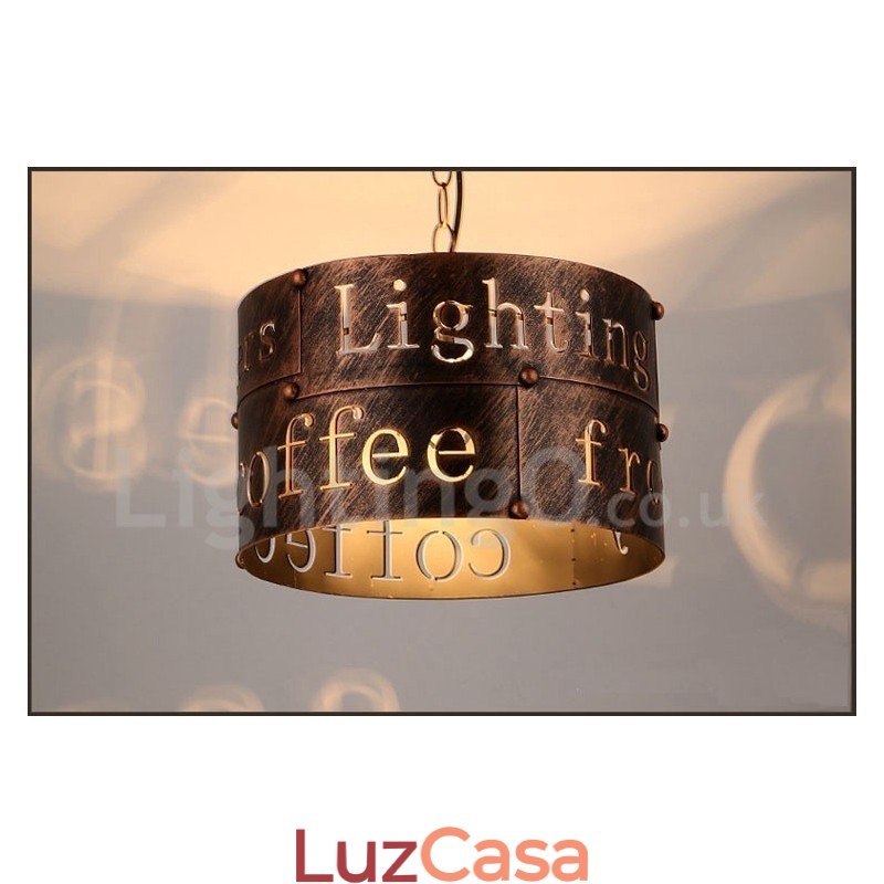 1 Luz Retro Vintage Pendente Luz Café Casa Pendente Lâmpada