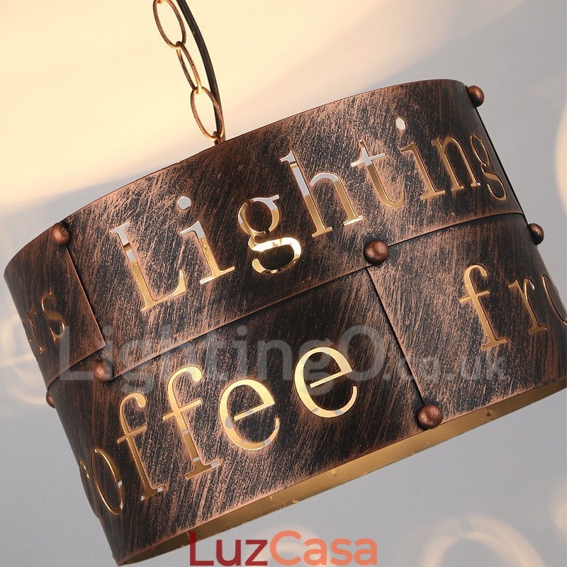 1 Luz Retro Vintage Pendente Luz Café Casa Pendente Lâmpada