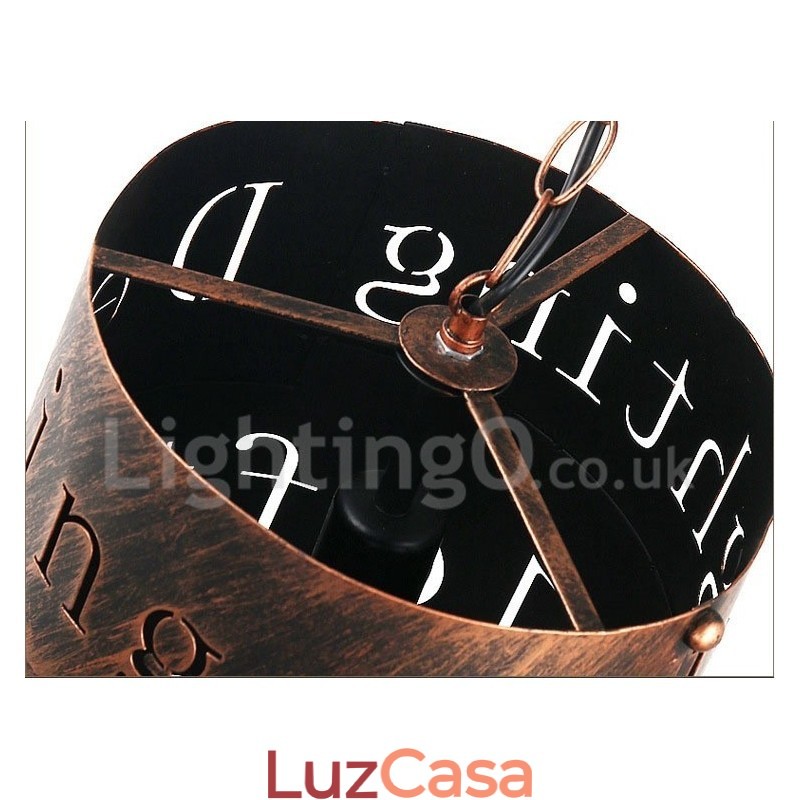 1 Luz Retro Vintage Pendente Luz Café Casa Pendente Lâmpada