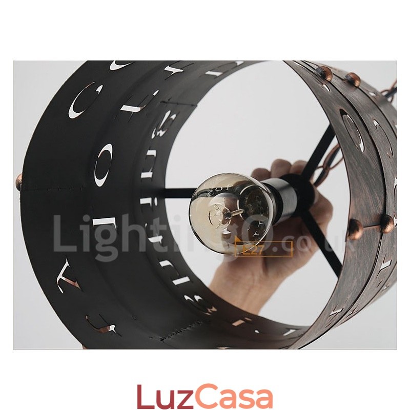 1 Luz Retro Vintage Pendente Luz Café Casa Pendente Lâmpada