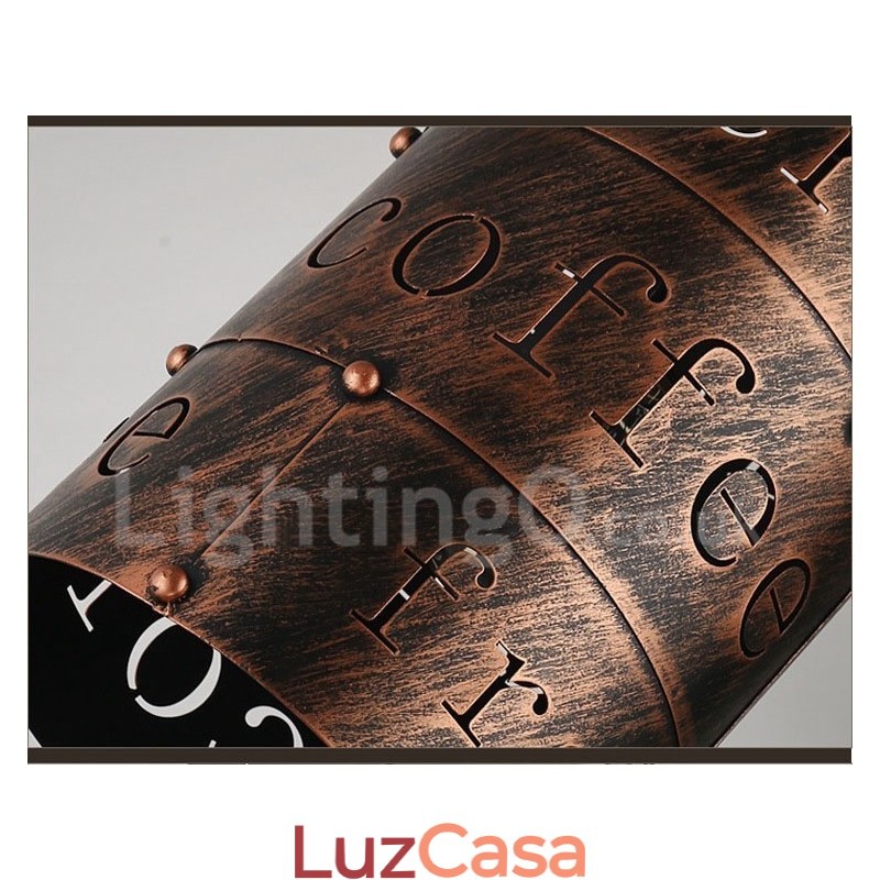 1 Luz Retro Vintage Pendente Luz Café Casa Pendente Lâmpada