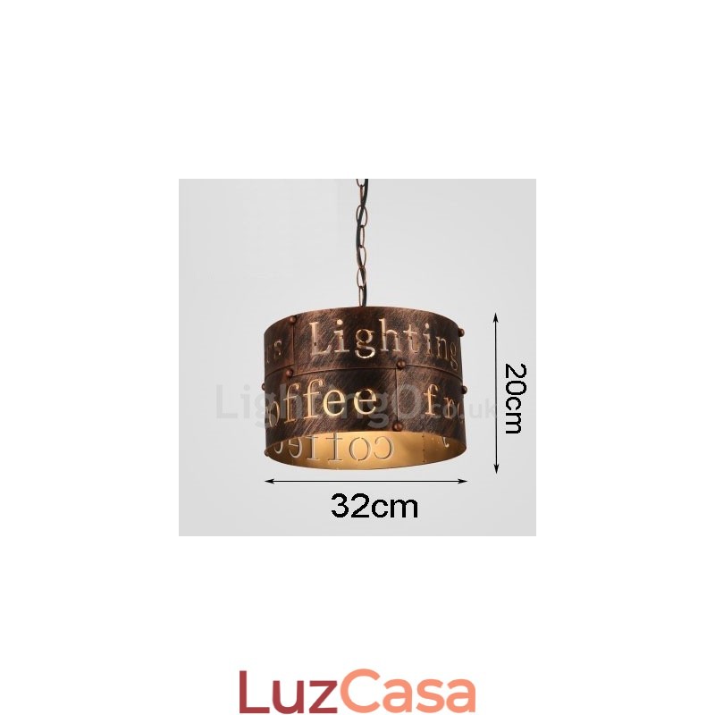 1 Luz Retro Vintage Pendente Luz Café Casa Pendente Lâmpada