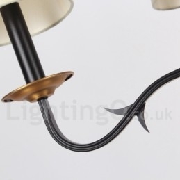 Lustre estilo vela retrô rústico de 6 luzes