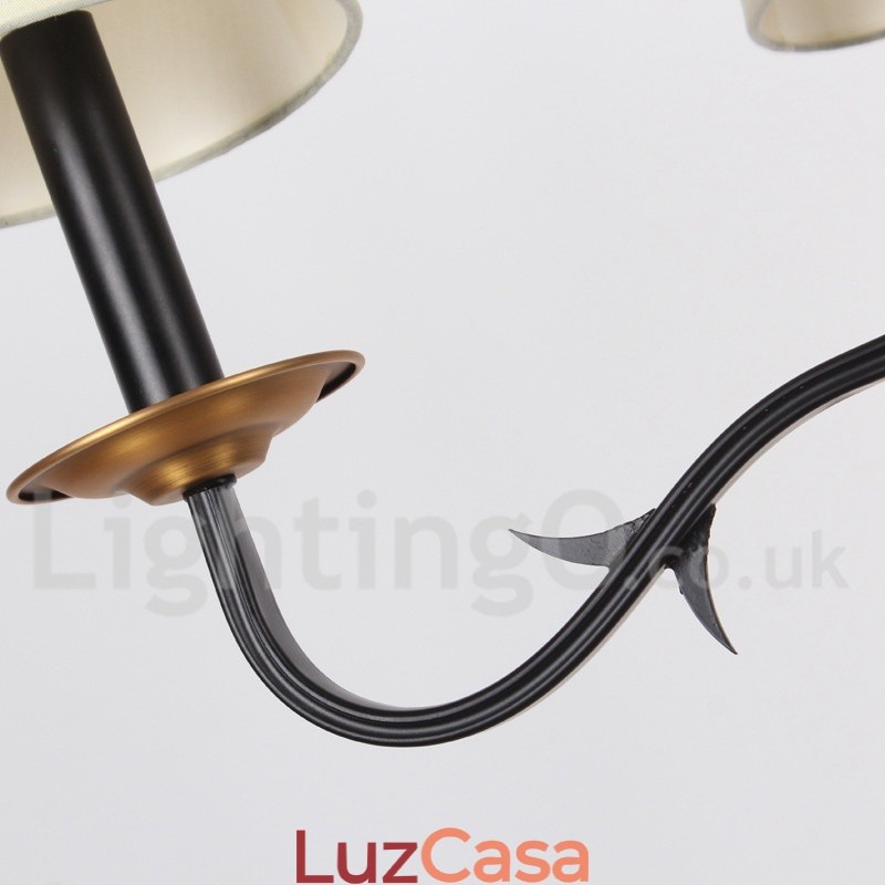 Lustre estilo vela retrô rústico de 6 luzes